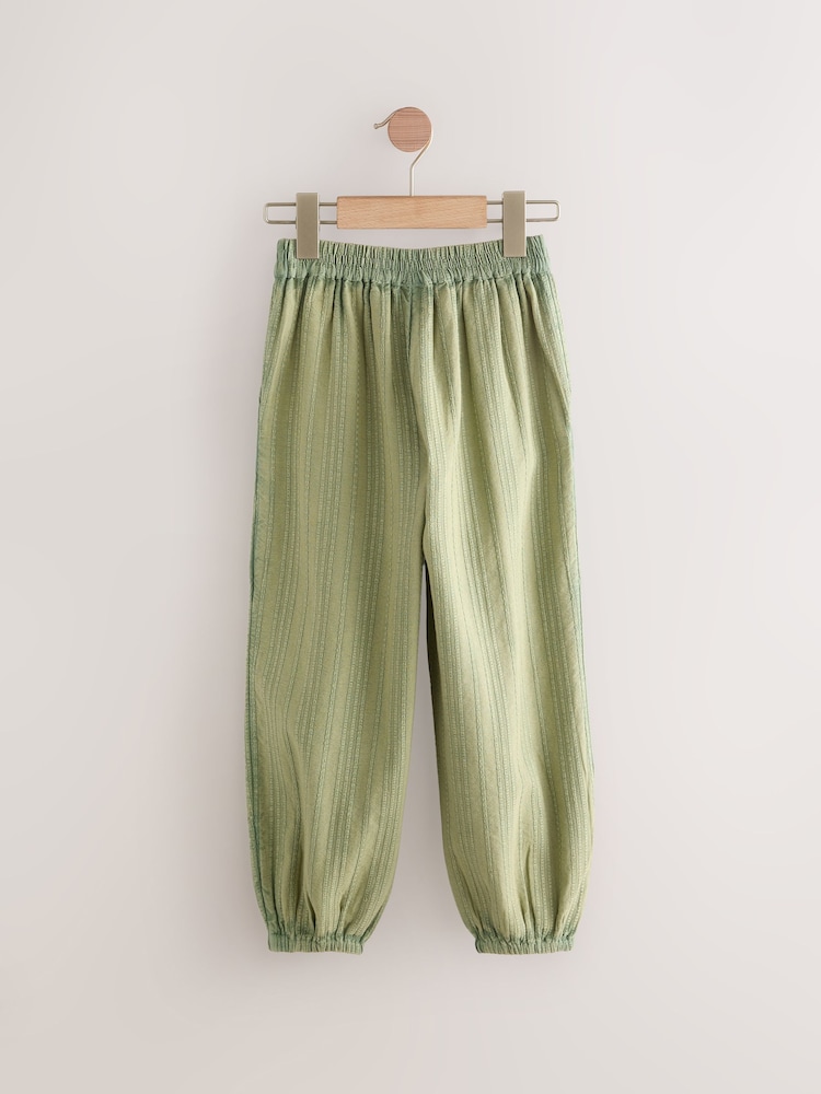 Khaki Green 100% Cotton Pull on Barrel Trousers (3-16yrs) - Image 5 of 7