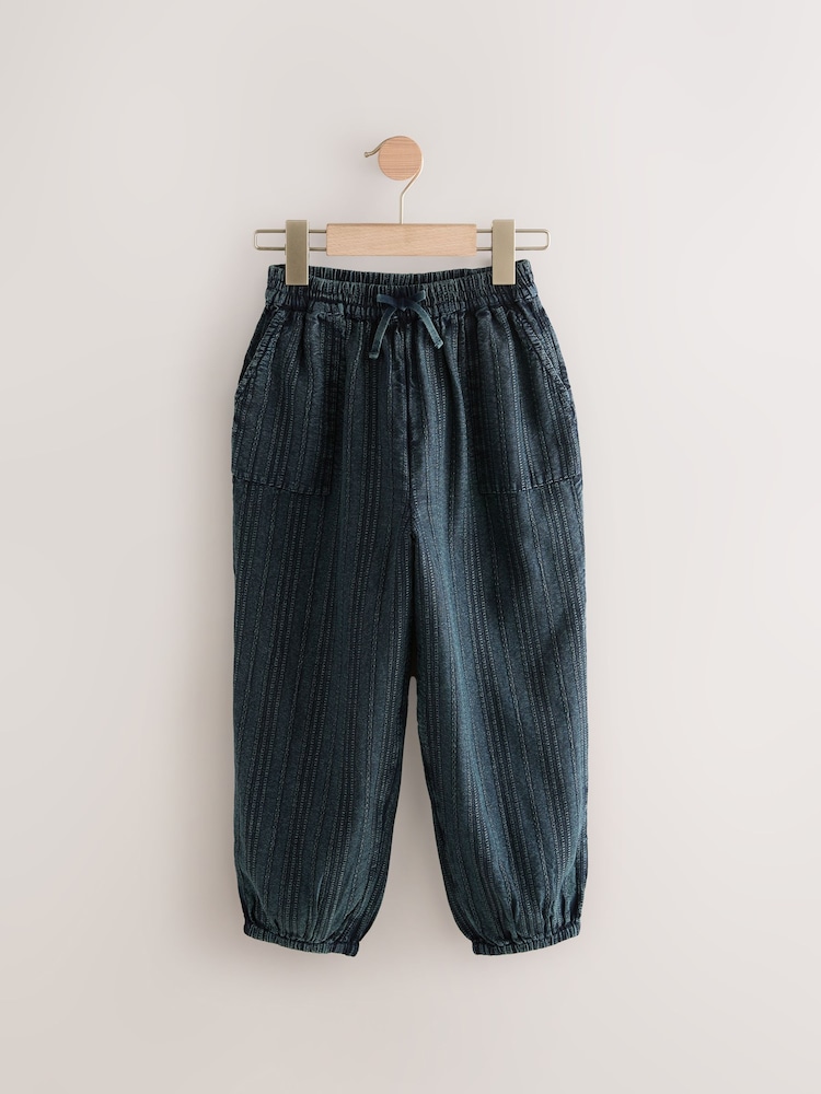Charcoal Grey 100% Cotton Pull on Barrel Trousers (3-16yrs) - Image 1 of 4