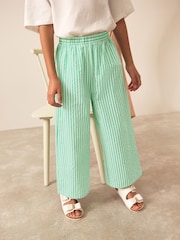 Green Stripe Wide Leg Trousers (3-16yrs) - Image 1 of 7