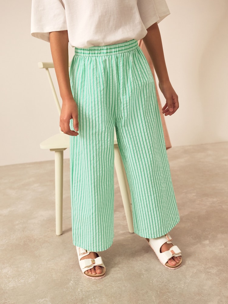 Green Stripe Wide Leg Trousers (3-16yrs) - Image 1 of 7