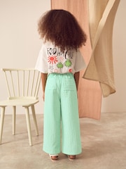 Green Stripe Wide Leg Trousers (3-16yrs) - Image 2 of 7
