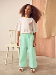 Green Stripe Wide Leg Trousers (3-16yrs) - Image 3 of 7