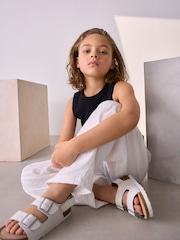 White 100% Cotton Pull On Barrel Trousers (3-16yrs) - Image 4 of 6