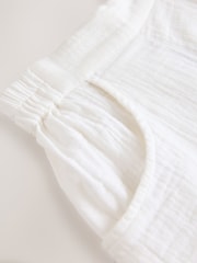 White 100% Cotton Pull On Barrel Trousers (3-16yrs) - Image 5 of 6
