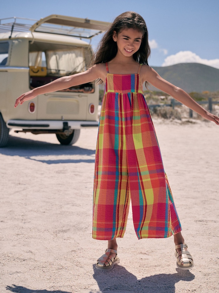 Bright Check Wide Leg Playsuit (3-16yrs) - Image 1 of 7