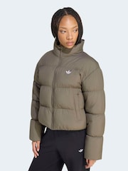 adidas Originals Brown Short Padded Jacket - Image 4 of 6