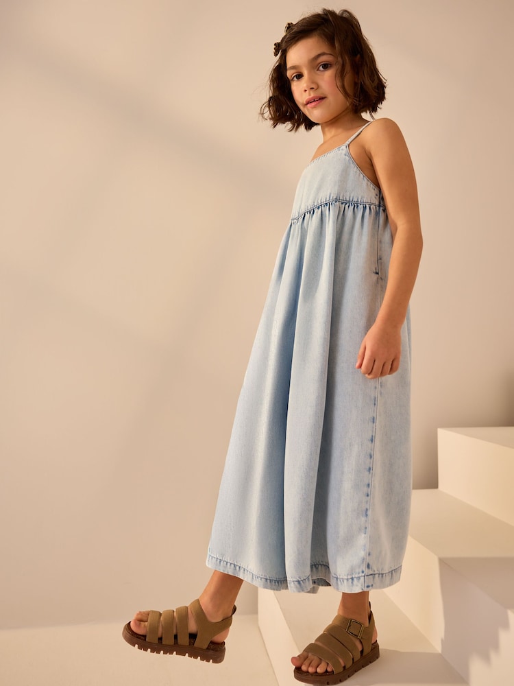 Light Wash Denim Wide Leg Playsuit (3-16yrs) - Image 2 of 7 Light Wash Denim Wide Leg Playsuit (3-16yrs) - Image 2 of 7