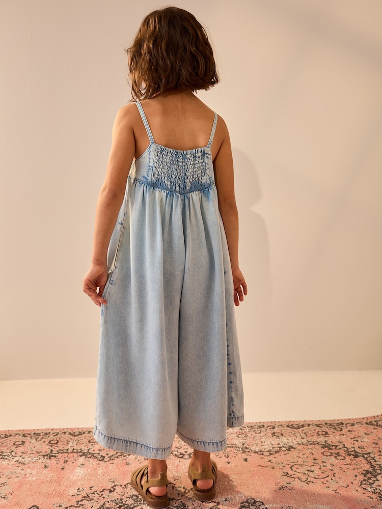 Light Wash Denim Wide Leg Playsuit (3-16yrs) - Image 3 of 7