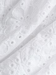 White Broderie 100% Cotton Top and Trousers Set (3-16yrs) - Image 8 of 8