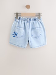 Denim Flower Printed 100% Cotton Shorts (3mths-7yrs) - Image 5 of 7
