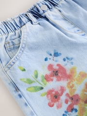 Denim Flower Printed 100% Cotton Shorts (3mths-7yrs) - Image 7 of 7