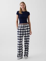 Azul marino de cuadros - Pantalón de pijama de franela ultrasuave de Gap - Imagen 3 de 5