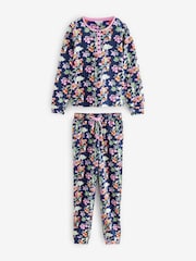 Cath Kidston Navy Botanical Miffy Henley 100% Cotton Pyjamas - Image 1 of 10