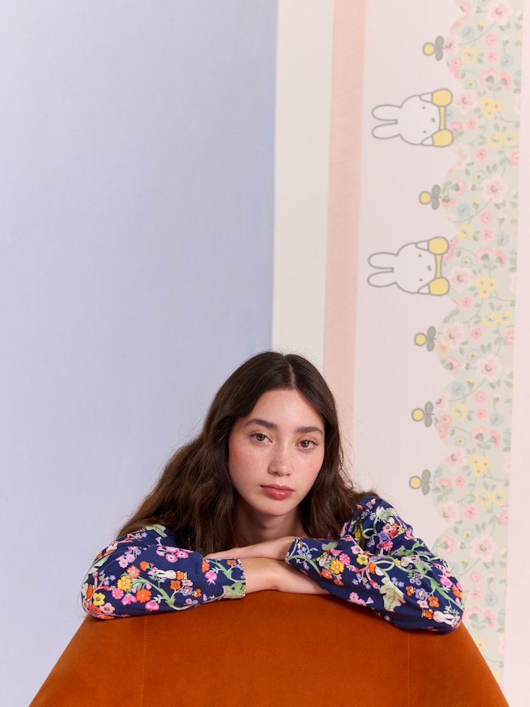 Cath Kidston Navy Botanical Miffy Henley 100% Cotton Pyjamas - Image 10 of 10