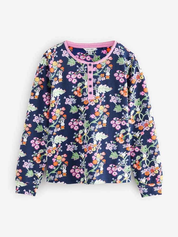 Cath Kidston Navy Botanical Miffy Henley 100% Cotton Pyjamas - Image 2 of 10