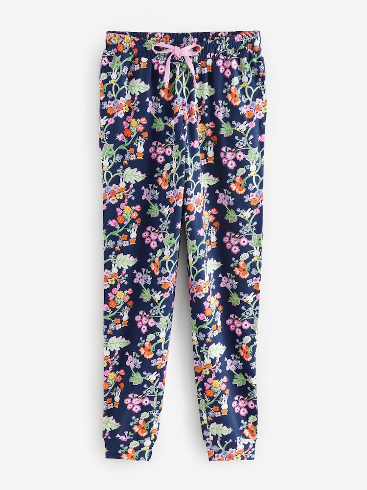 Cath Kidston Navy Botanical Miffy Henley 100% Cotton Pyjamas - Image 3 of 10