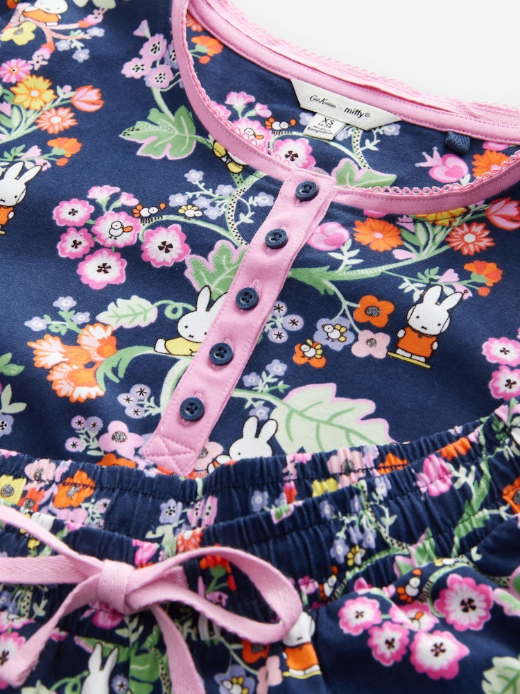 Cath Kidston Navy Botanical Miffy Henley 100% Cotton Pyjamas - Image 4 of 10