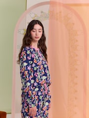 Cath Kidston Navy Botanical Miffy Henley 100% Cotton Pyjamas - Image 5 of 10