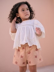 Neutral 100% Cotton Top and Shorts Set (3mths-7yrs) - Image 1 of 4
