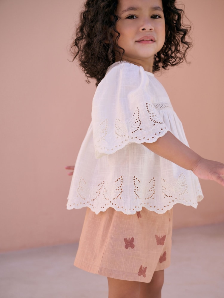 Neutral 100% Cotton Top and Shorts Set (3mths-7yrs) - Image 4 of 4