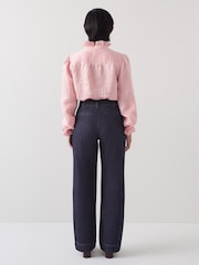 LK Bennett Greta Petite Deep High Waist Straight 100% Cotton Jeans - Bild 2 von 4