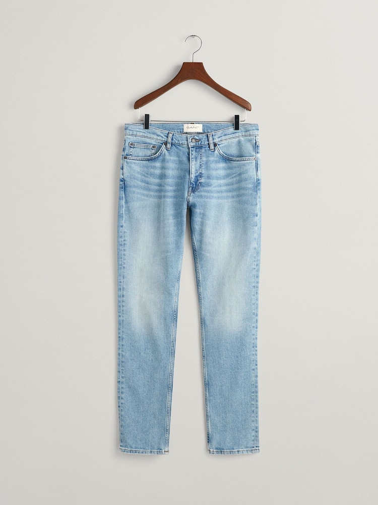 GANT LIght Wash Slim Fit 100% Cotton Jeans - Image 7 of 7