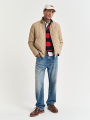 GANT Tan Brown 100% Cotton Quilted Windcheater Jacket - Image 3 of 5