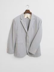 GANT Grey Slim Fit Seersucker 100% Cotton Suit Jacket - Image 5 of 5