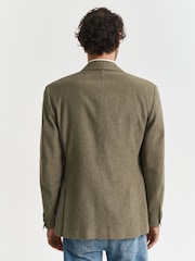 GANT Green Slim Fit Linen Suit Jacket - Image 2 of 5