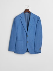 GANT Blue Slim Fit Linen Suit Jacket - Image 3 of 4