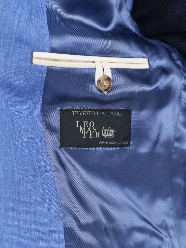GANT Blue Slim Fit Linen Suit Jacket - Image 4 of 4