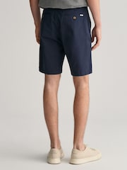 GANT Navy 100% Cotton Slim Twill Shorts - Image 2 of 8