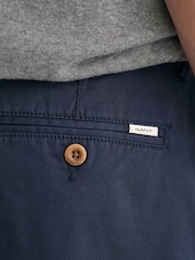GANT Navy 100% Cotton Slim Twill Shorts - Image 6 of 8