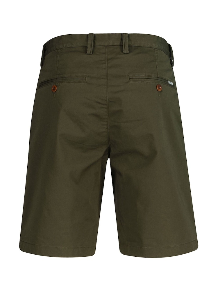GANT Green 100% Cotton Slim Twill Shorts - Image 2 of 4