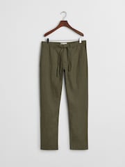 GANT Green 100% Cotton Relaxed Linen Trousers - Image 5 of 5