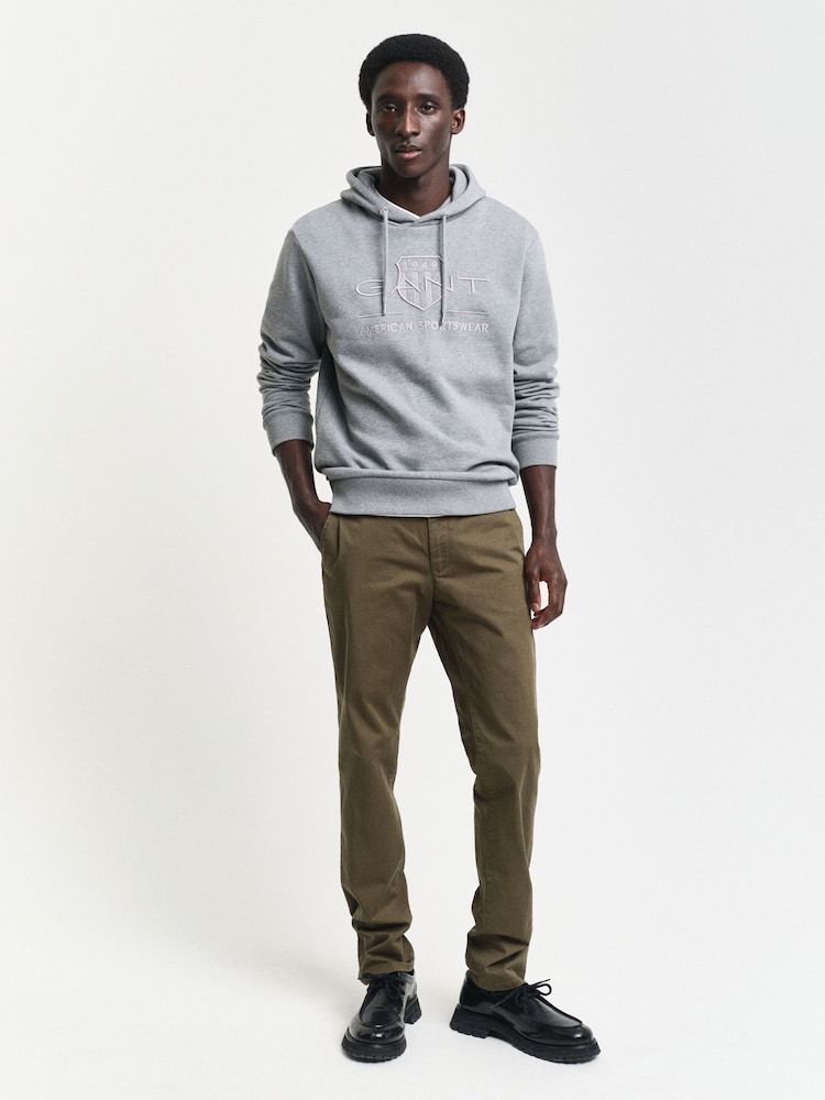 GANT Green 100% Cotton Slim Fit Twill Chino Trousers - Image 1 of 1