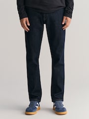 GANT Dark Blue Wash Slim Fit 100% Cotton Jeans - Image 1 of 8