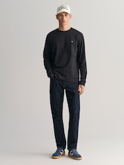 GANT Dark Blue Wash Slim Fit 100% Cotton Jeans - Image 7 of 8
