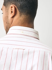 GANT White 100% Cotton Stretch Slim Fit Striped Oxford Shirt - Image 5 of 9