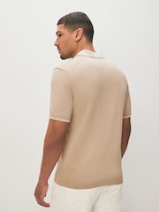 GANT Brown 100% Cotton Short Sleeve Modal Blend Polo Shirt - Image 2 of 7