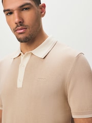 GANT Brown 100% Cotton Short Sleeve Modal Blend Polo Shirt - Image 3 of 7
