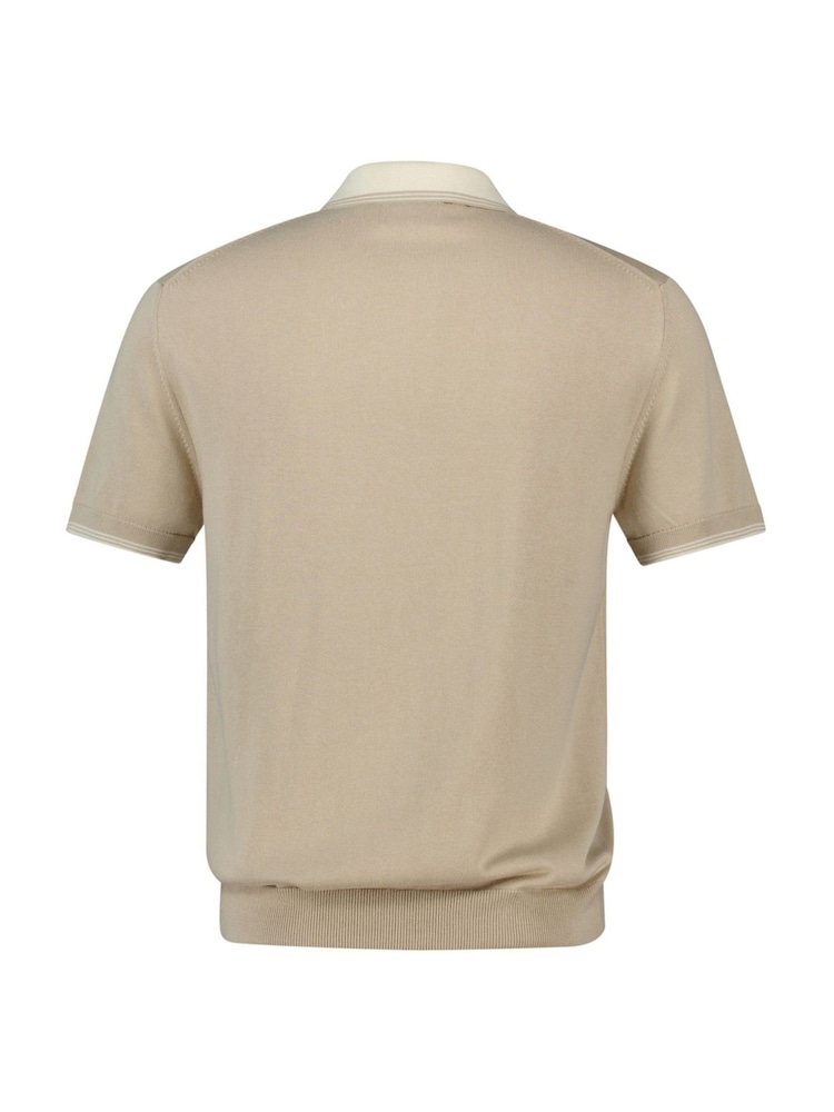 GANT Brown 100% Cotton Short Sleeve Modal Blend Polo Shirt - Image 7 of 7