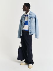 GANT Blue 100% Cotton Barstripe Rugby Shirt - Image 3 of 5