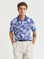 GANT Blue Stripe Polo Shirt - Image 1 of 5