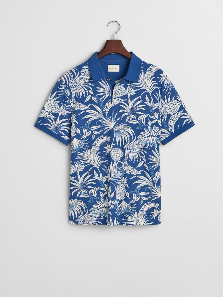 GANT Blue Stripe Polo Shirt - Image 5 of 5