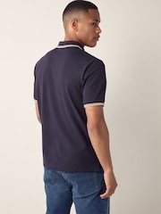GANT Navy Tipped Polo Shirt - Image 2 of 5