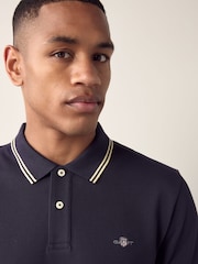 GANT Navy Tipped Polo Shirt - Image 3 of 5