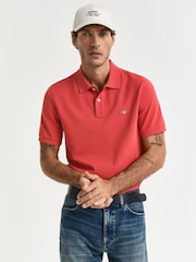 GANT Red Shield Logo Pique Polo Shirt - Image 1 of 5