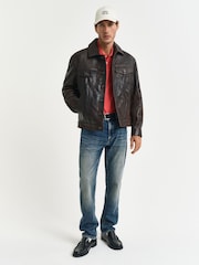 GANT Red Shield Logo Pique Polo Shirt - Image 3 of 5