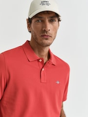 GANT Red Shield Logo Pique Polo Shirt - Image 4 of 5